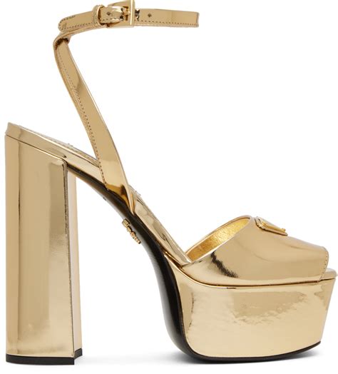 gold and pink platform prada sneakers|prada high heels platform.